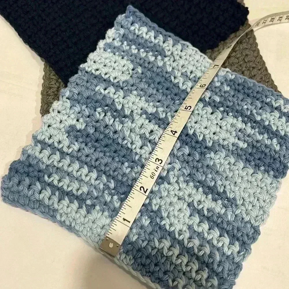 Hand Crocheted Washcloth/Dishcloth - Set of 3